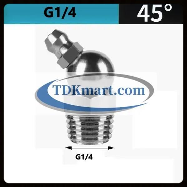 Vú bơm mỡ nghiêng 45 độ ren G1/4-19