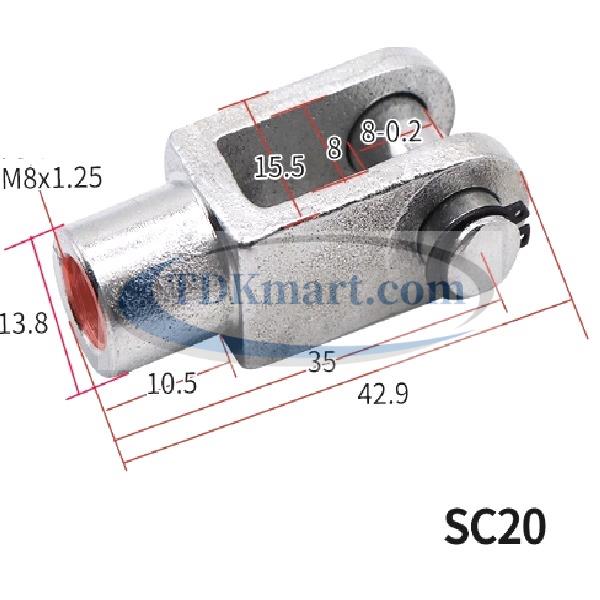 Đầu nối xi lanh khí nén chữ Y-20