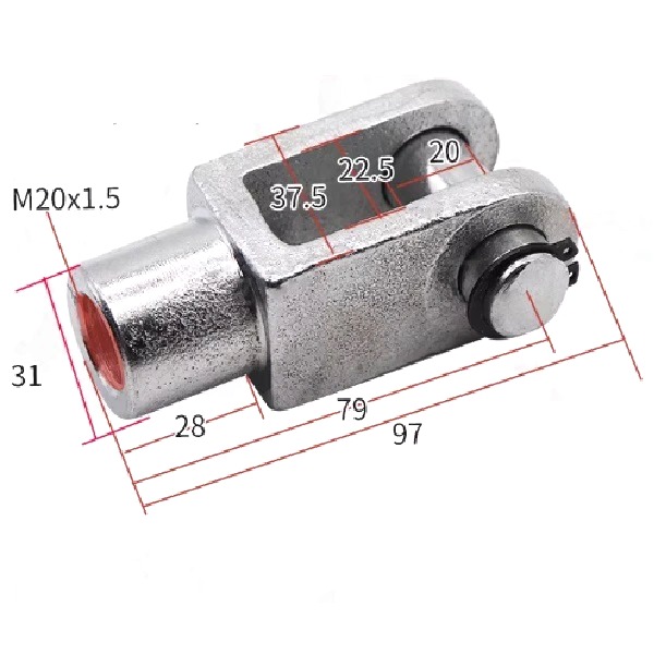 Đầu nối xi lanh khí nén chữ Y-80/100