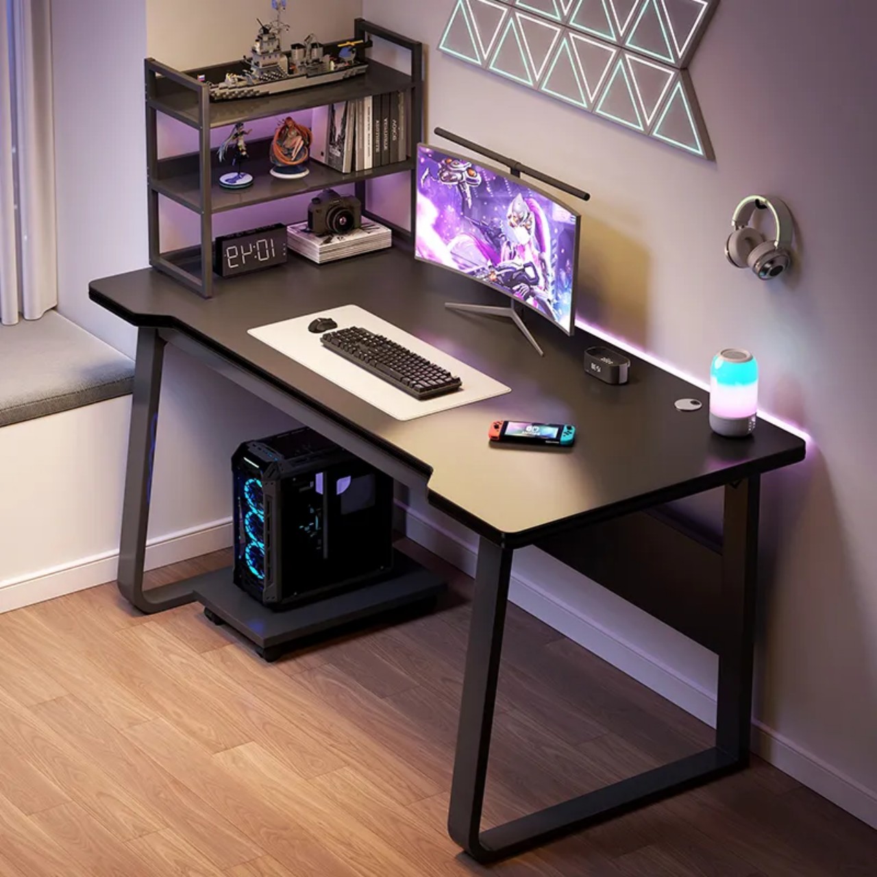 Bàn Gaming chữ U chân uốn cong mềm mại BH086