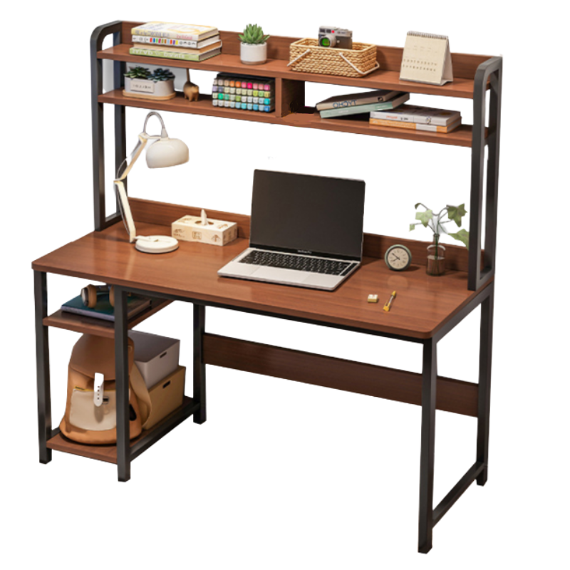 Bàn học, Bàn làm việc kèm 2 tầng thiết kế phong cách hiện đại, mặt gỗ MDF dễ lau chùi, khung sắt sơn tĩnh điện chắc chắn