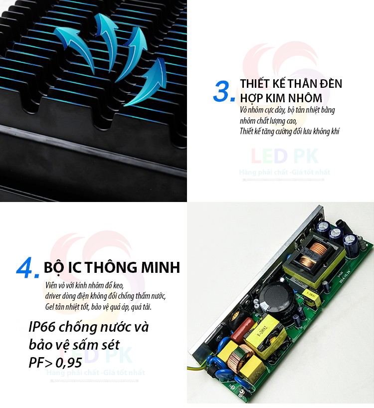 ĐÈN PHA LED MẮT COB 5054 10W,20W,30,50W,100W,150W,200W,400W HAI MÀU TRẮNG, VÀNG