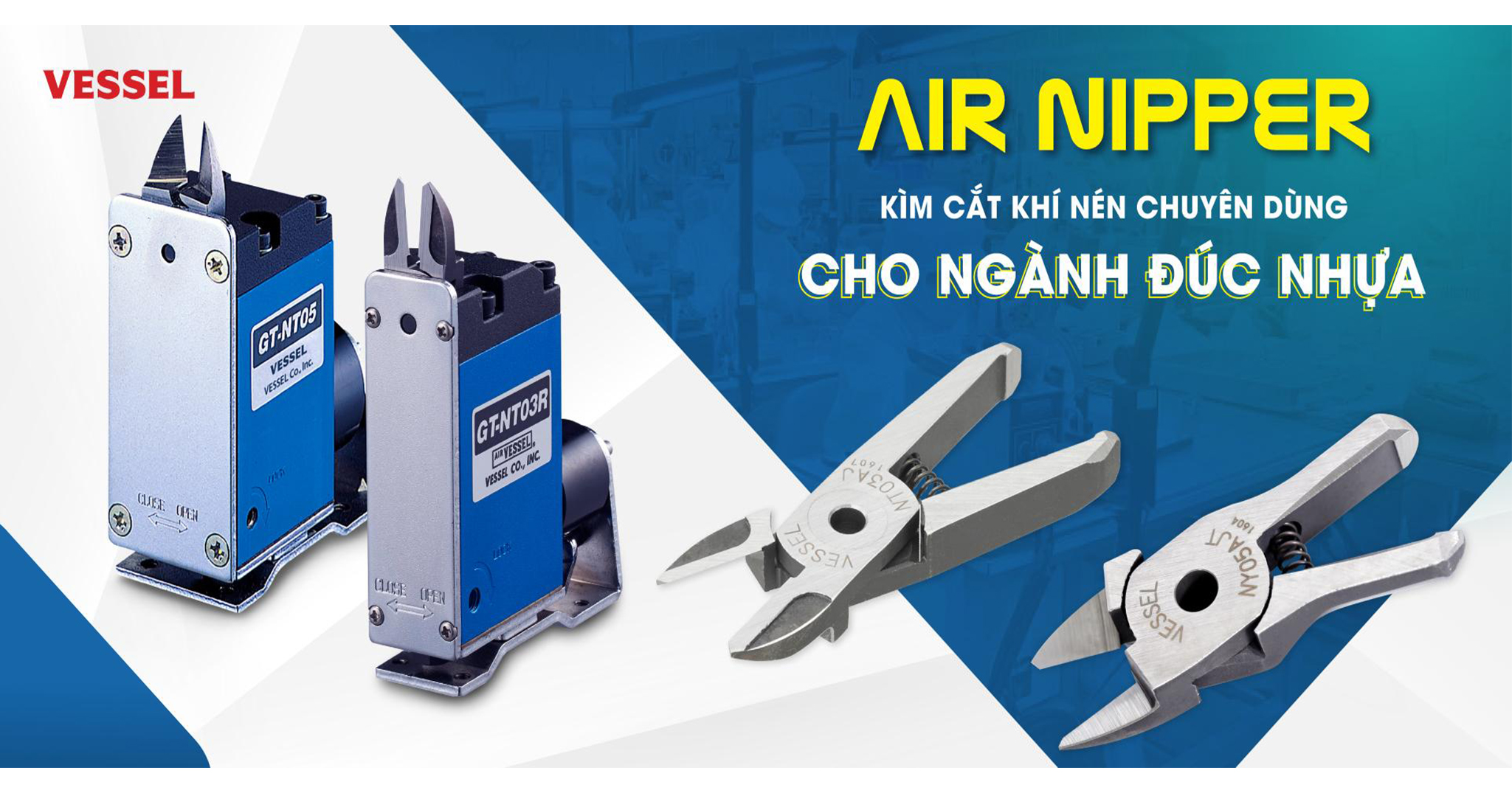 Kìm cắt khí nén Air Nipper chuyên dùng trong ngành đúc nhựa | Vessel