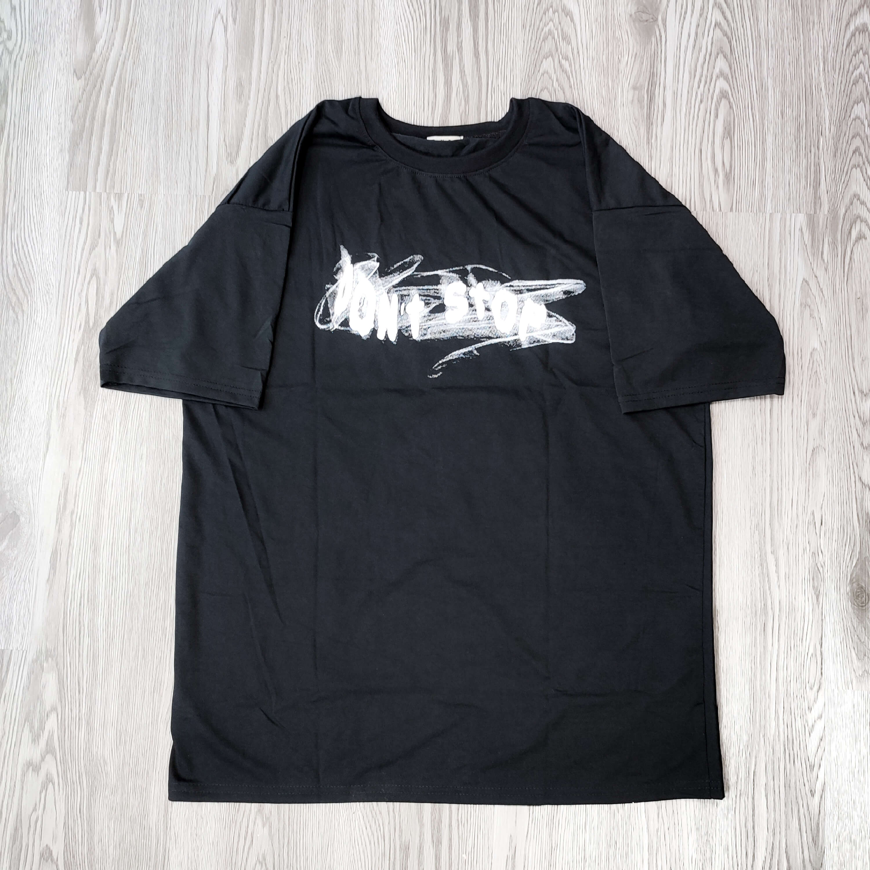 MS006 Áo Thun Unisex Nam Nữ, Áo Thun Form Rộng Thời Trang In Chữ DON'T STOP Dễ Thương Freesize