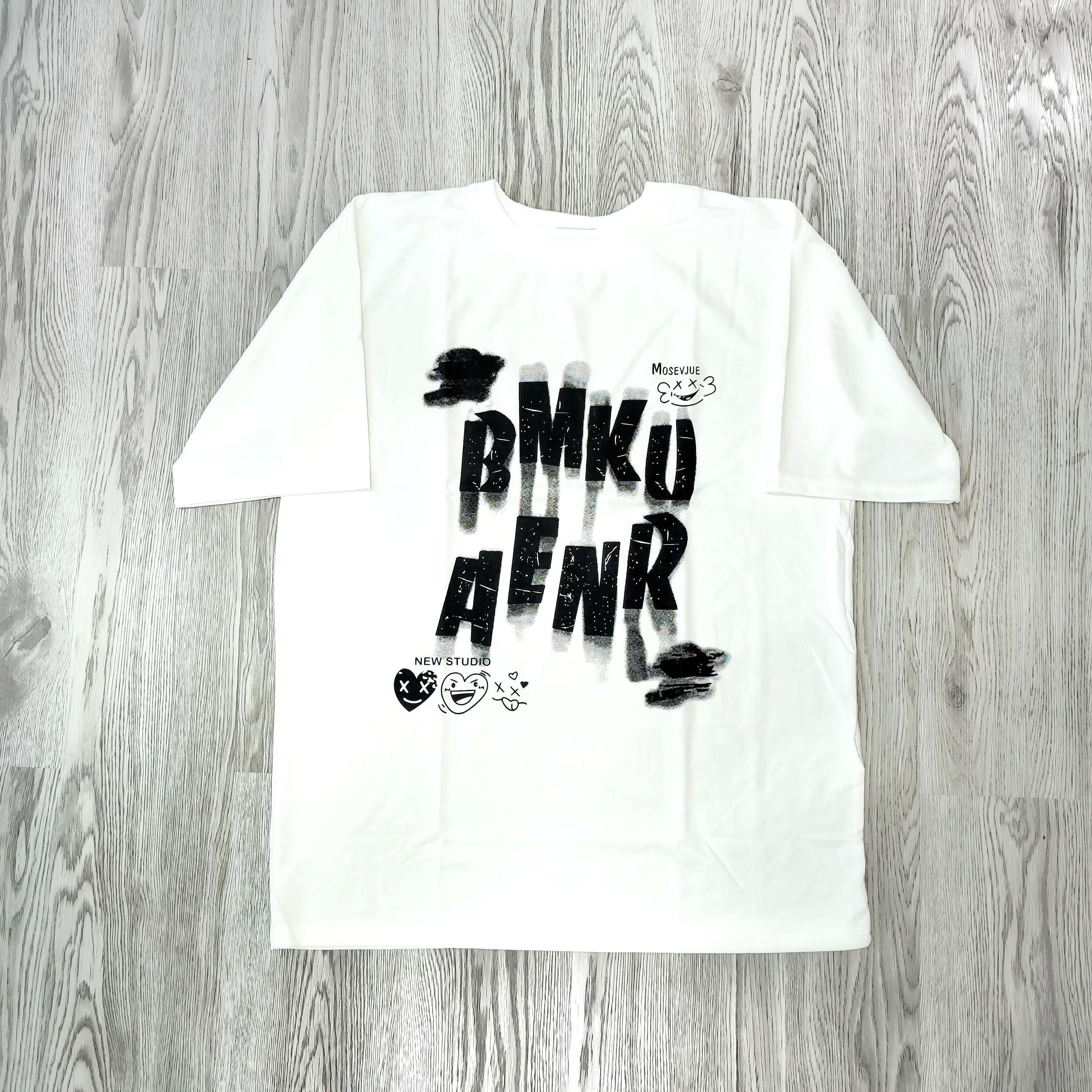 MS020 Áo Thun Unisex Nam Nữ, Áo Thun Form Rộng Thời Trang In Chữ Dễ Thương Freesize