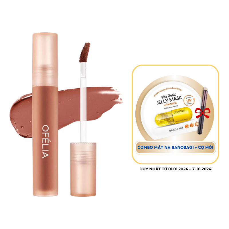 [Chính hãng] Son Kem Lì, Mềm Mịn Môi, Lâu Trôi OFÉLIA Uncovered Lip Mousse Hàn Quốc 4,3g
