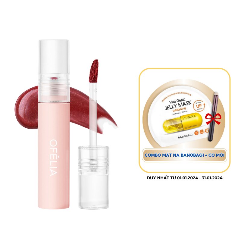 [Chính hãng] Son Tint Bóng, Lâu Trôi Cho Đôi Môi Căng Mọng Ofélia Lolli Glow Tint Hàn Quốc 3.9g