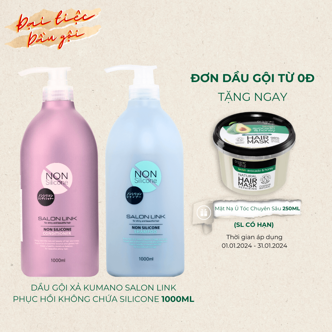 Dầu Xả Siêu Dưỡng, Phục Hồi, Không Chứa Silicone Salon Link 1000ml