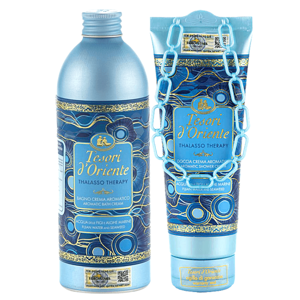 Combo Sữa Tắm Hương Nước Hoa Cao Cấp Tesori d'Oriente Tinh Chất Tảo Biển (Chai 500ml - Tuýp 250ml)