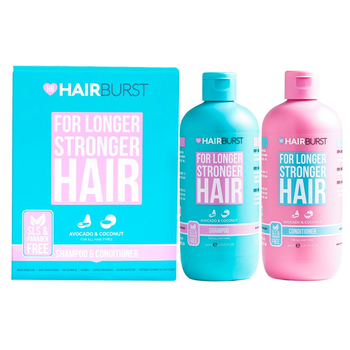 Set Gội Xả HAIRBURST Kích Thích Tóc Mọc Dài Hơn Chắc Khỏe Hơn 350ml/Chai