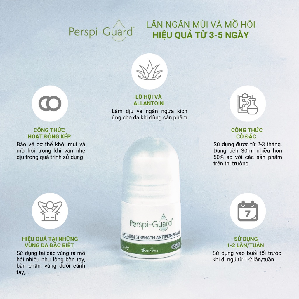 Lăn Ngăn Mồ Hôi Perspi-Guard Hiệu Quả Tối Ưu 30ml Maximum Strength  Antiperspirant Roll On