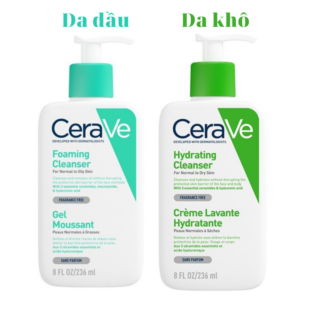 Sữa Rửa Mặt Cho Da Thường Và Da Dầu CeraVe Foaming Cleanser 236ml