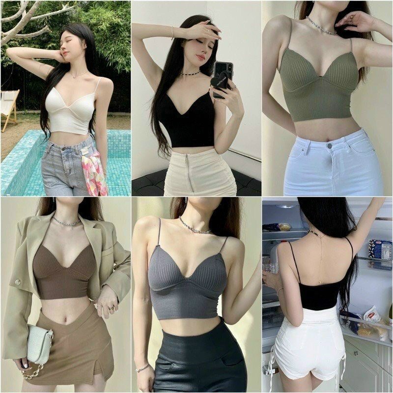[Mã A01] Áo Bra Nữ Cúp Ngực Khoét Sâu Đệm Đẩy Ngực Tone Màu Siêu Tây Freesize