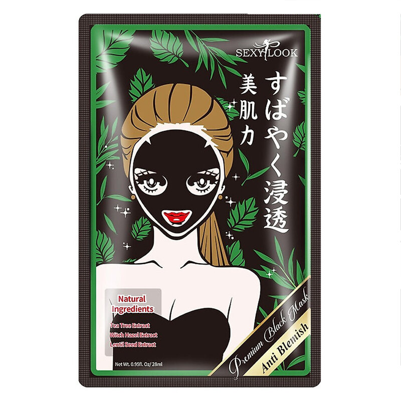 Mặt Nạ Đen Sexylook Chiết Xuất Tràm Trà, Hoa Cúc Giảm Mụn Cải Thiện Làn Da Xỉn Màu 28ml
