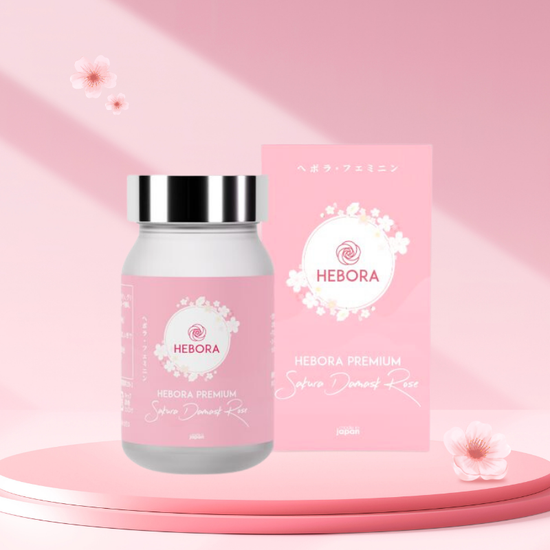 Viên uống hương tự thân Hebora Premium Sakura Damask Rose Nhật Bản 60 Viên
