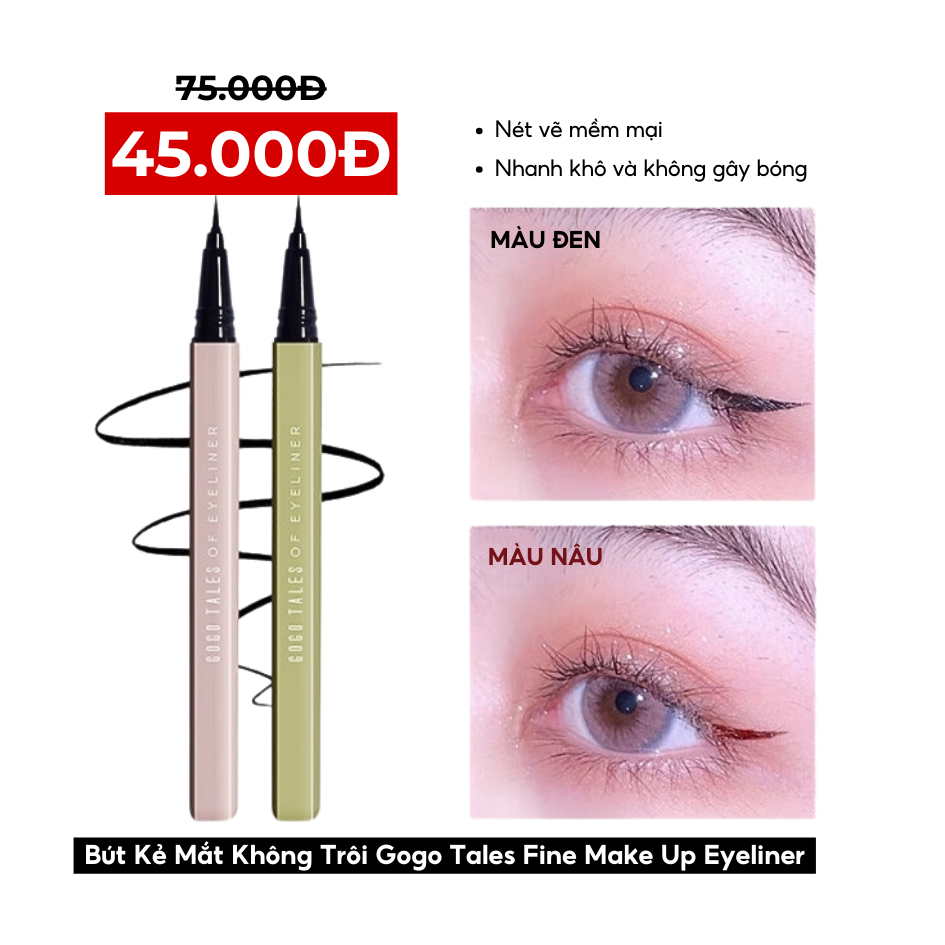 Bút Kẻ Mắt Không Trôi Gogo Tales Fine Make Up Eyeliner