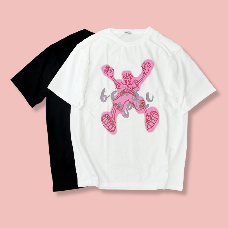 MS023 - MS032 Áo Thun Unisex Nam Nữ, Áo Thun Form Rộng Thời Trang In Hình Dễ Thương Freesize