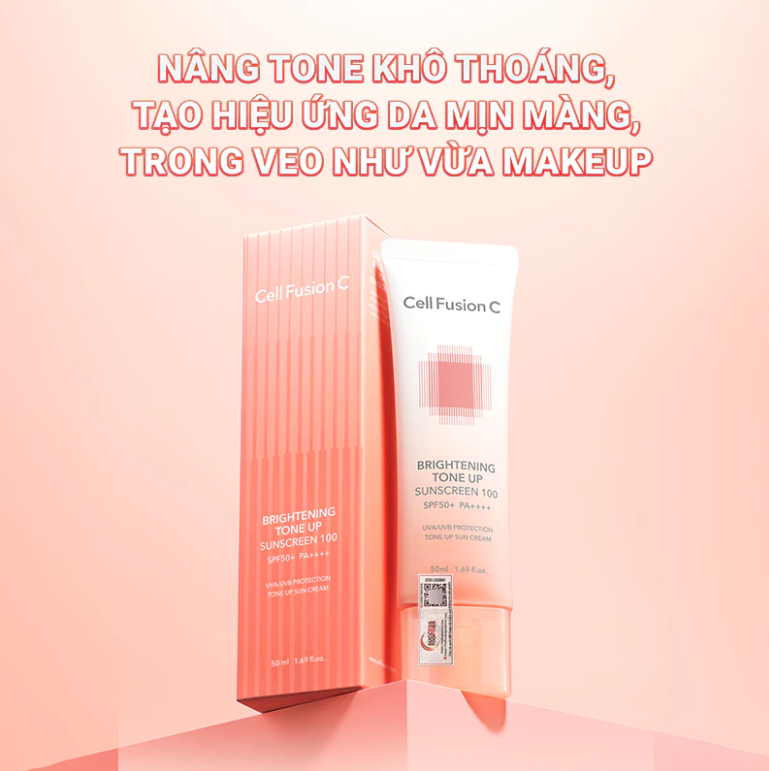 Kem Chống Nắng Nâng Tone Mịn Lì Kiềm Dầu Cell Fusion C Brightening Tone Up Sunscreen 100 SPF50+ PA ++++