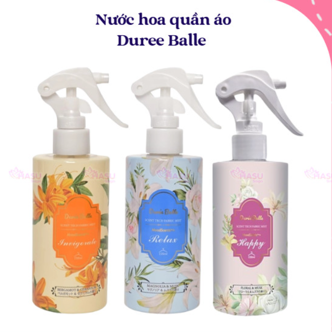Nước hoa quần áo Duree Balle 230ml, hương hoa mộc lan và xạ hương