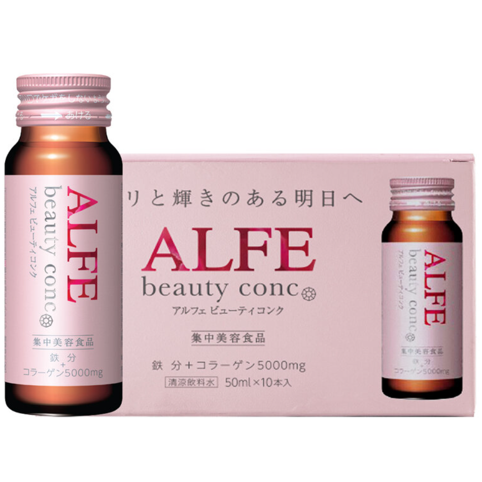 Collagen uống ALFE Beauty Conc hỗ trợ tăng đàn hồi da, giúp da sáng đẹp Hộp 10 chai x 50ml