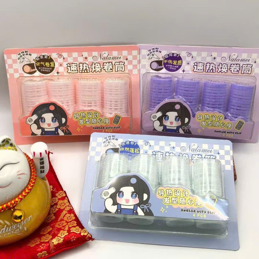 Set 3 Lô Uốn Tóc Mái Tiện Dụng, Lô Uốn Tóc Xoăn Tự Nhiên, Dụng Cụ Tạo Kiểu Tóc