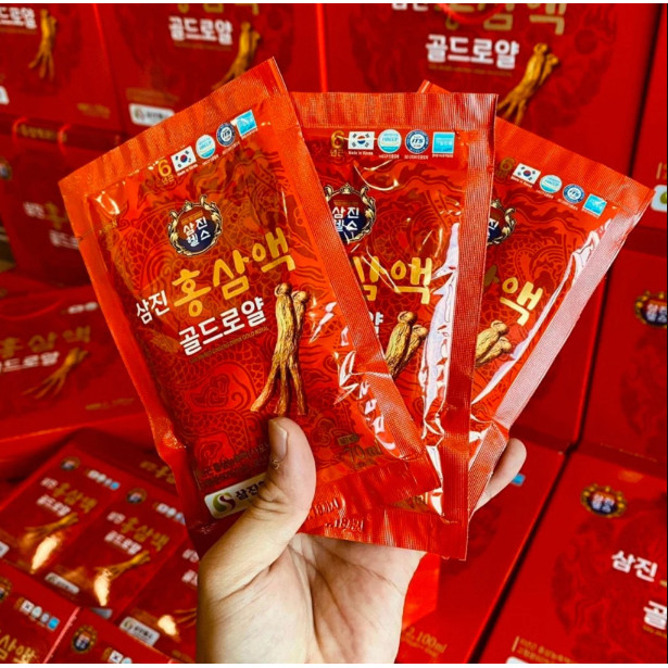 Nước Uống Hồng Sâm SamJin Red Ginseng Drink Gold Royal 70ml x 30 Gói Hàn Quốc
