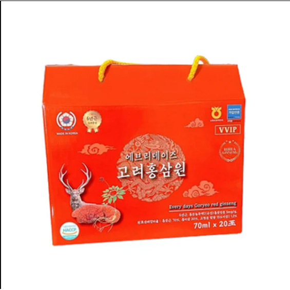 Nước Hồng Sâm Linh Chi Nhung Hươu 70ml x 20 Gói Hàn Quốc (Hộp)