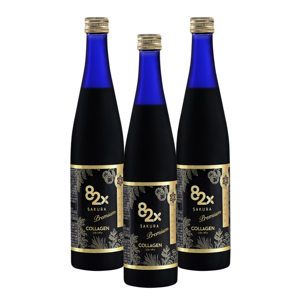 Combo 3 Chai Nước Uống Đẹp Da Collagen 82x Sakura Premium 120000mg 500ml