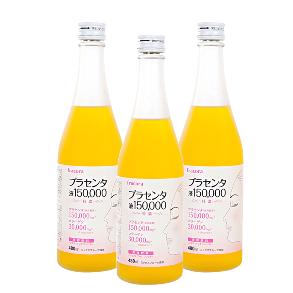 Combo 3 Chai Nước Uống Nhau Thai Cừu Fracora Placenta 150.000mg Nhật Bản 480ml