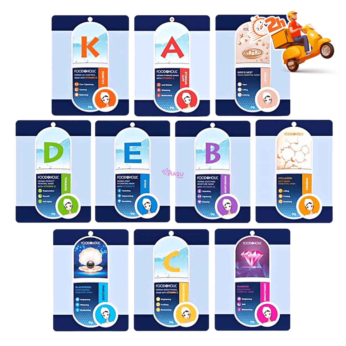 Mặt Nạ Giấy Foodaholic Essential Mask Cung Cấp VItamin Và Dưỡng Chất Cho Da, Chăm Sóc Da Toàn Diện 23g Hàn Quốc