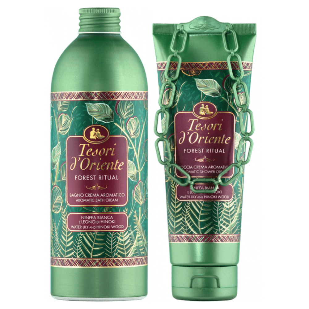 Combo Sữa Tắm Hương Nước Hoa Cao Cấp Tesori d'Oriente Gỗ Thông Hinoki (Chai 500ml - Tuýp 250ml)