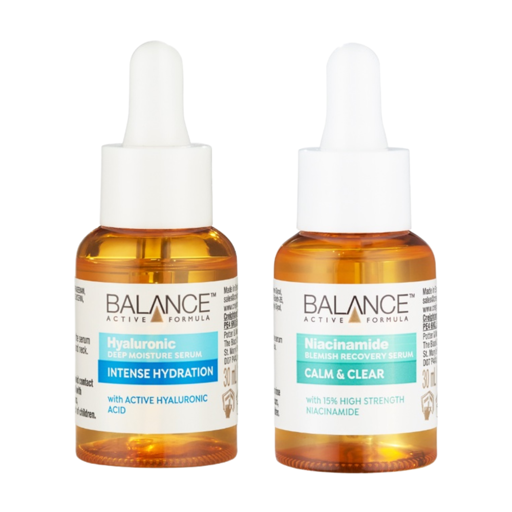 Combo serum phục hồi, làm dịu và cấp ẩm da Balance Niacinamide và Hyaluronic 30ml/chai