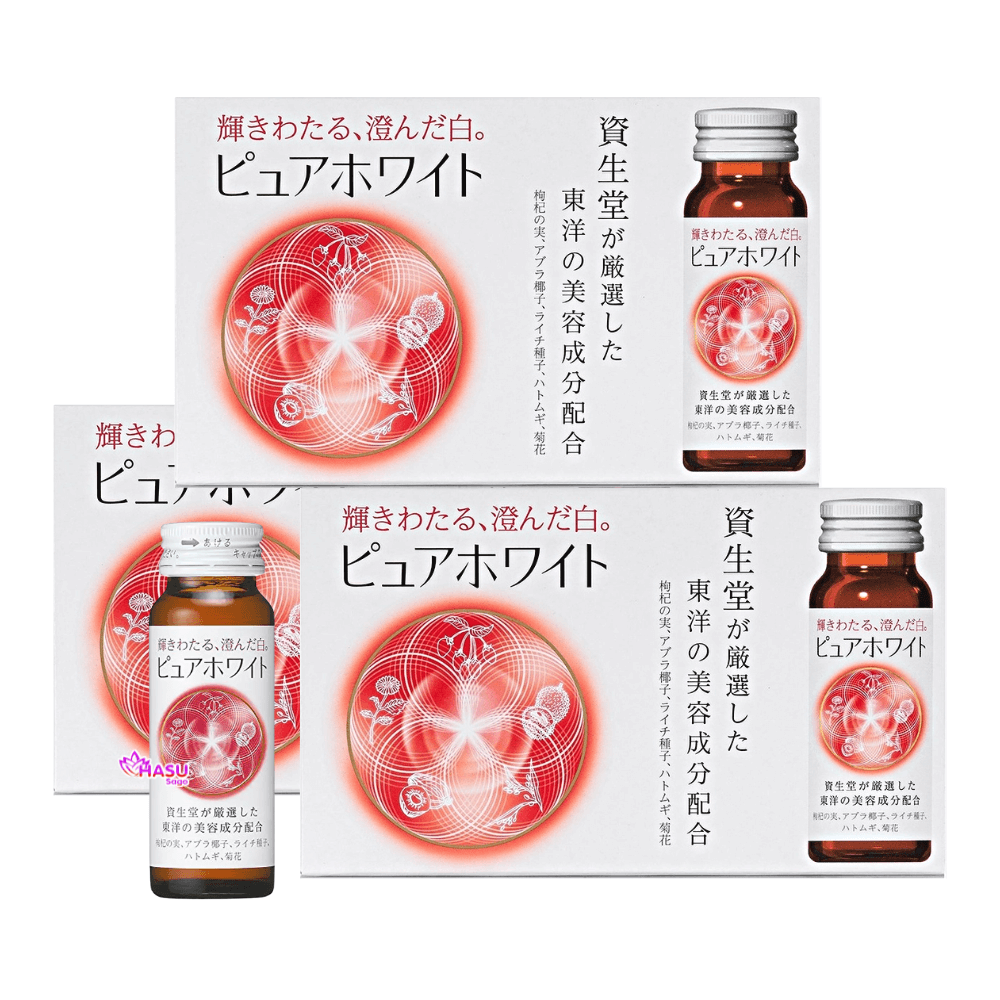 Combo 3 Hộp Nước Uống Trắng Da Collagen Shiseido Pure White - Hộp 10 Lọ x 50ml