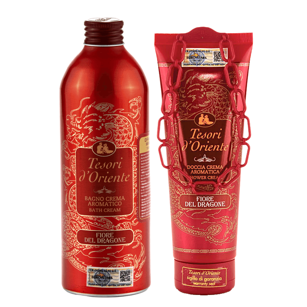 Combo Sữa Tắm Hương Nước Hoa Cao Cấp Tesori d'Oriente Thanh Long (Chai 500ml - Tuýp 250ml)