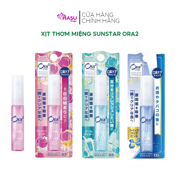 Xịt Thơm Miệng SUNSTAR Ora2 Giữ Hơi Thở Thơm Mát Có Nhiều Hương Giao Ngẫu Nhiên