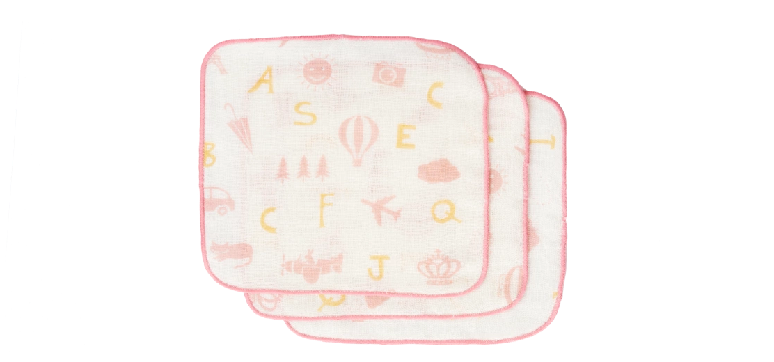 Khăn tay du lịch bộ 3 cái cho trẻ em Orunet 100% organic cotton - 35*35cm  Mã: OGWL4008