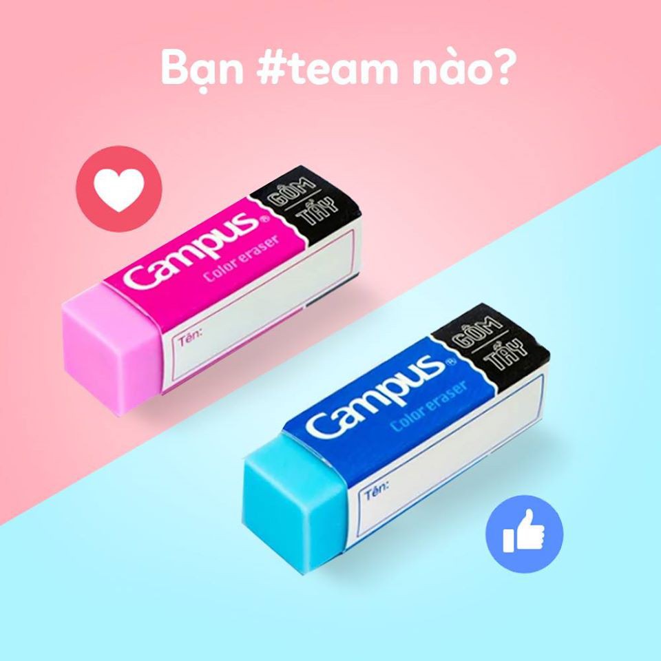 Gôm Campus ER-COL-20 xanh-hồng