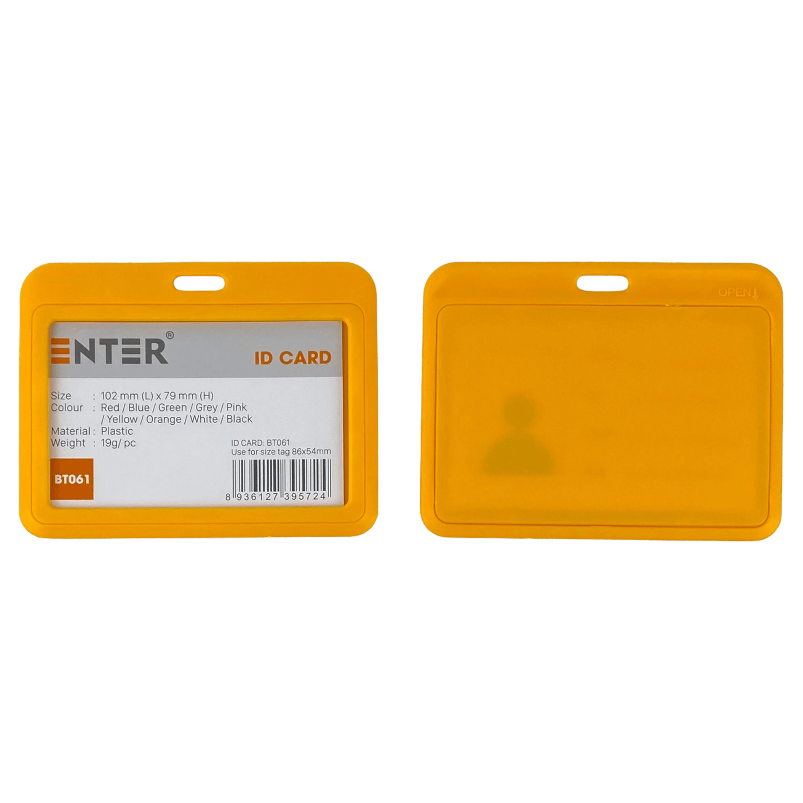 Bảng tên Enter BT061 5.4x8.6cm 1 mặt ngang cam-SM