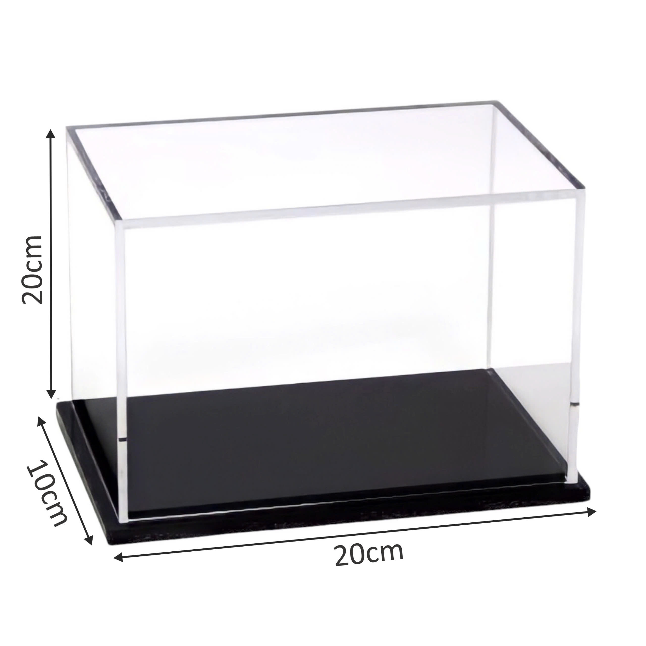 Hộp mica Enter BOX106 10x20x20cm mica dày 2mm, đế đen 5mmx2 chữ nhật nằm-SM