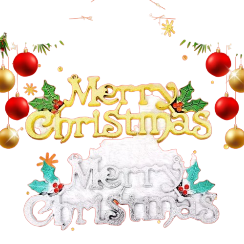 Noel-Chữ Merry lá trái đỏ 20cm 2c 91-702-JC