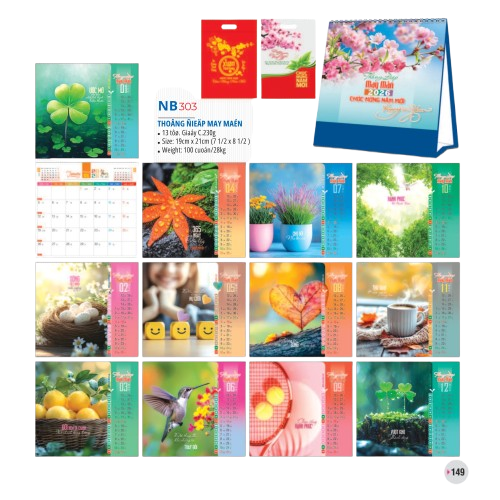 Lịch bàn chữ A 2026-NB