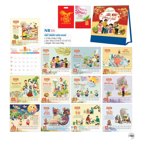 Lịch bàn chữ A 2026-NB