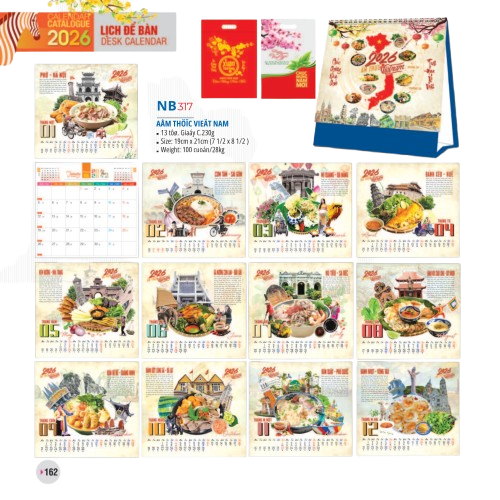 Lịch bàn chữ A 2026-NB