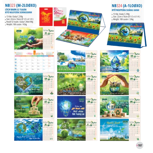 Lịch bàn 2 lò xo 2026-NB