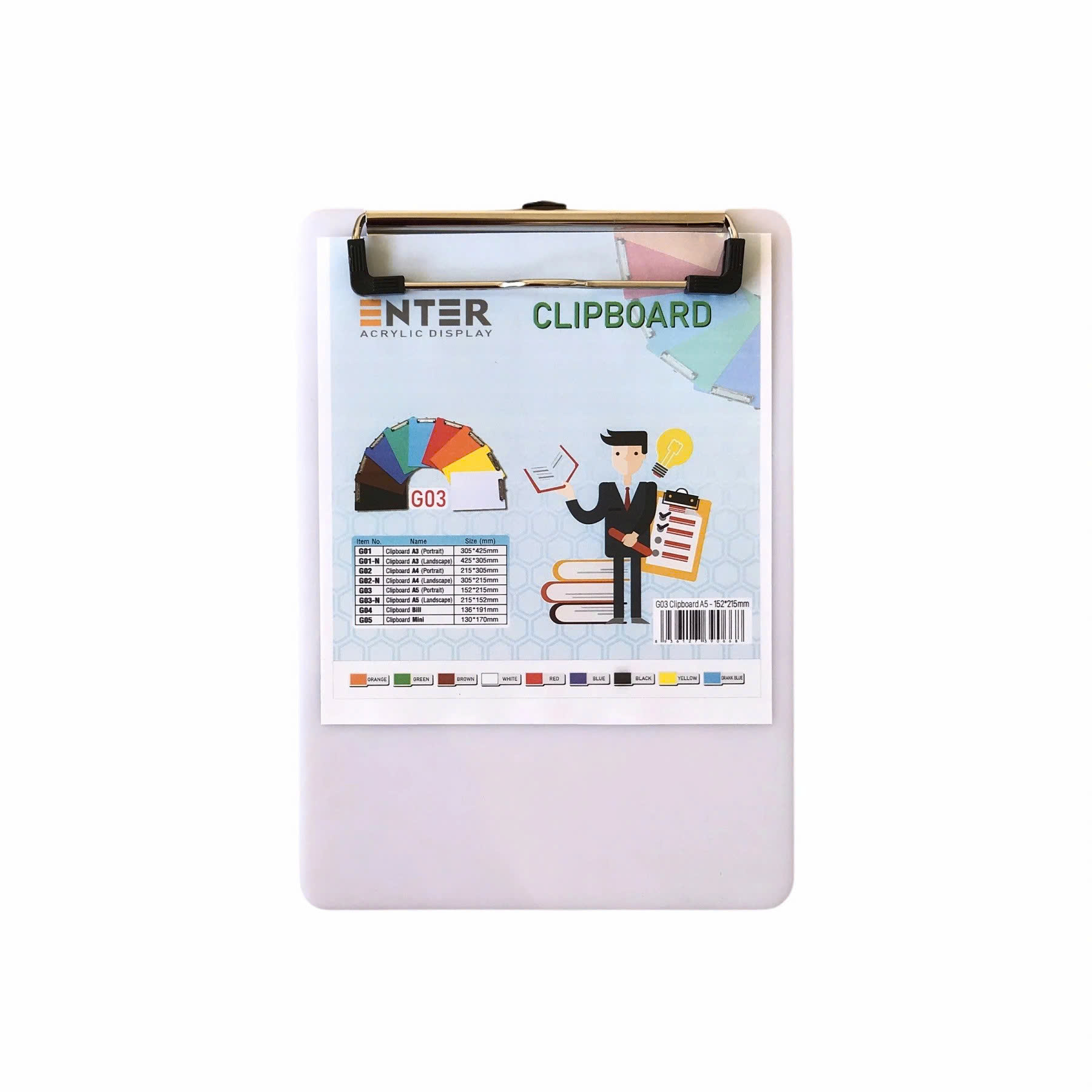 Bìa trình ký mica A5 G03 mỏng - 16.5x21.5cm -SM