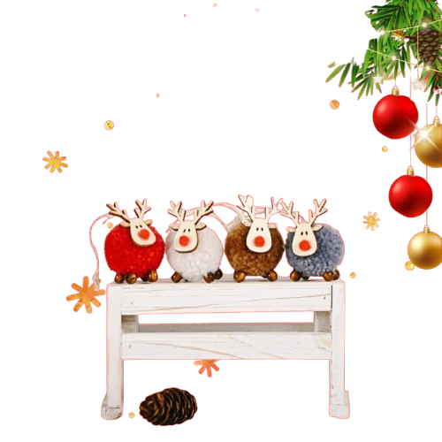 Noel-Tuần lộc bông 5cm 91-1514-JC