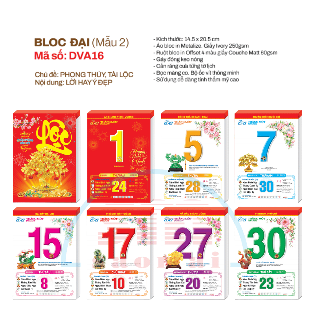 Lịch bloc đại 2027-ĐVA