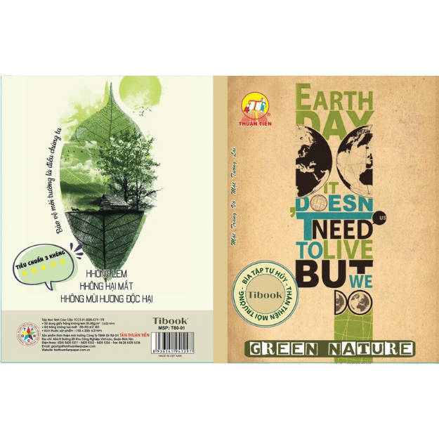 Tập học sinh 200 trang Green Nature Thuận Tiến - Định Lượng 80gsm
