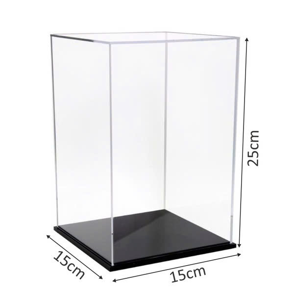Hộp mica Enter BOX108 15x15x25cm mica dày 2mm, đế đen 5mmx2 chữ nhật đứng-SM
