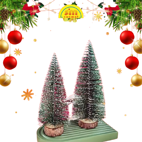 Noel-Set 4 cây thông tròn phủ tuyết 15cm 91-1902-JC